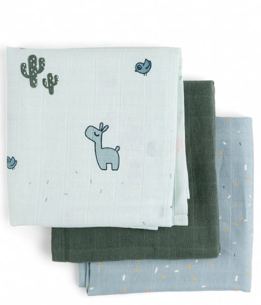 Done by Deer  Burp cloth 3-pack GOTS Lalee Blue