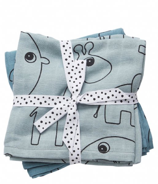 Done by Deer  Burp cloth 2-pack Contour Blue