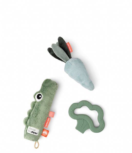 Done by Deer  Tiny activity toy set 3 pcs Croco Green