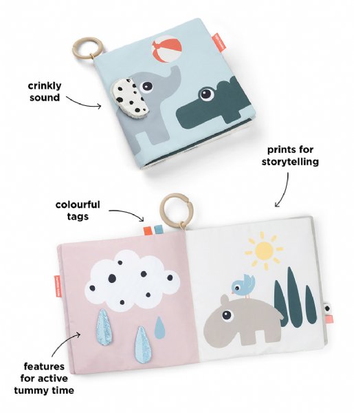 Done by Deer  Tummy time soft book Deer friends Colour mix