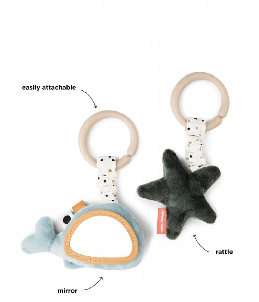 Done by Deer  Hanging activity toy 2 pcs Wally Blue