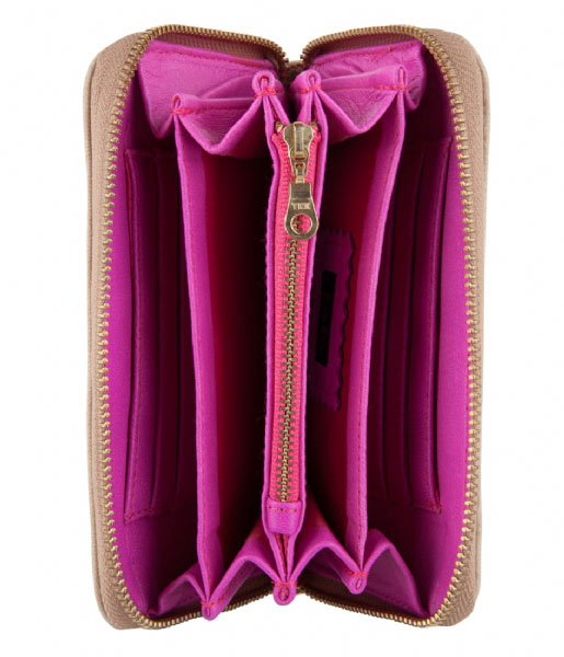 Fab Purse Plain Small Leather choconut & pink inside Fab The Little