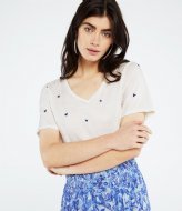 Fabienne Chapot Phil V-neck tee Cream White/Carribea (1003-3615-UNI)