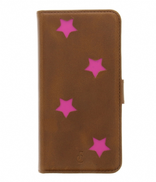 Fabienne Chapot  Pink Reversed Star Booktype Samsung Galaxy S6 cognac