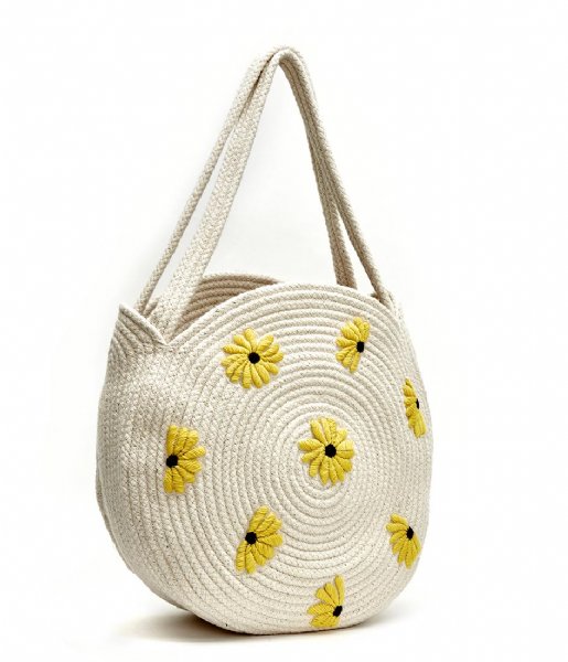 Fabienne Chapot Schoudertas Summer Bag Small Off White/Sunflower