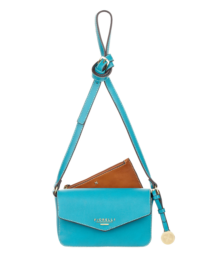 Perry Shoulder Bag Crossbody turquoise & tan Fiorelli The Little