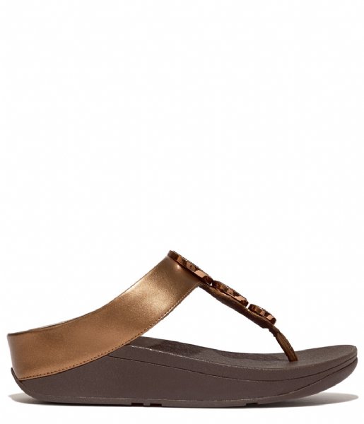 FitFlop  Halo Bead-Circle Toe-Post Sandals Bronze (012)