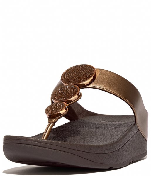 FitFlop  Halo Bead-Circle Toe-Post Sandals Bronze (012)