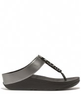 FitFlop Halo Bead-Circle Toe-Post Sandals Pewter Black (B06)