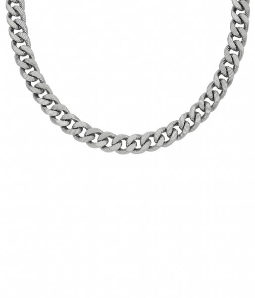 Fossil  Linear Texture Chain Silver colored