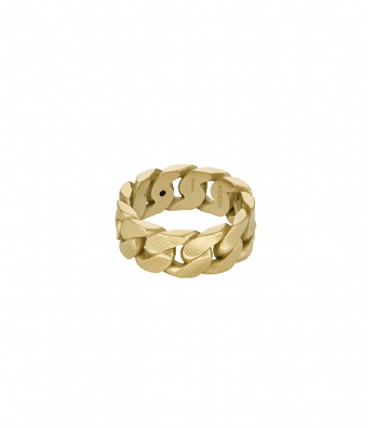 Fossil  Linear Texture Chain Gold colored