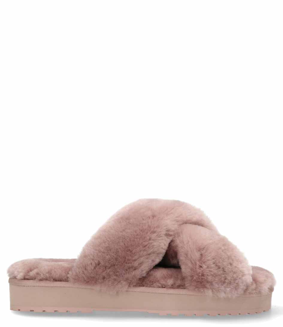 Shabbies Pantoffels House Slipper double face fur Roze online kopen