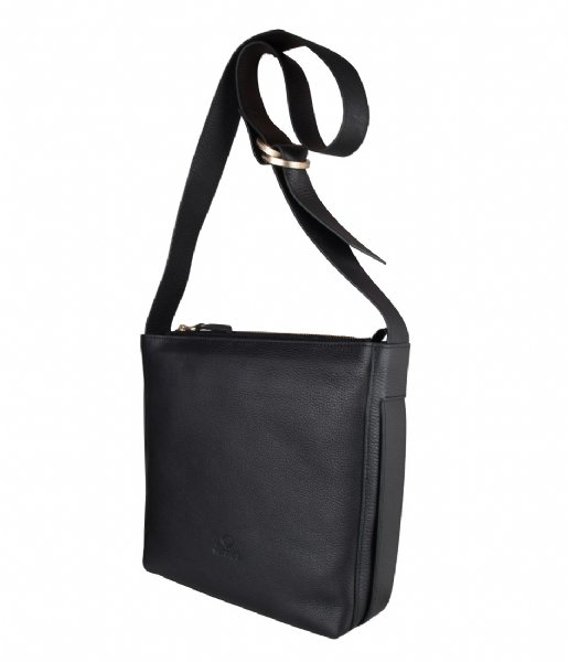 Fred de la Bretoniere Handtas 212010050 Handbag M Heavy Grain Leather Black Fred de la Bretoniere Handtas 212010050 Handbag M Heavy Grain Leather Black