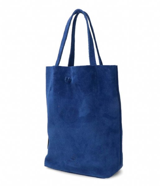 Fred de la Bretoniere  Shoppingbag M Suede Blue (8154)