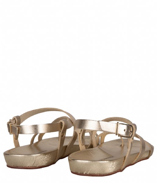 Fred de la Bretoniere  Sandal With Covered Footbed Nat Dyed Smooth Leather Gold (4111)