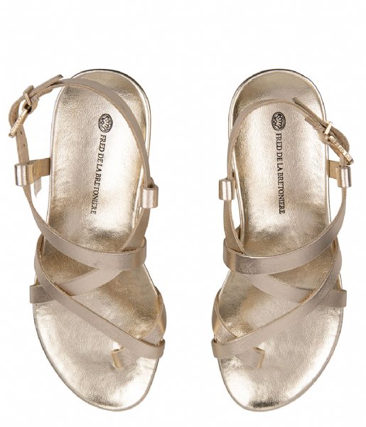 Fred de la Bretoniere  Sandal With Covered Footbed Nat Dyed Smooth Leather Gold (4111)