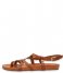 Fred de la Bretoniere  Sandal With Covered Footbed Nat Dyed Smooth Leather Cognac (3118)