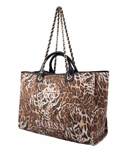 Guess  Canvas Printed Bag Iconic Leopard Combo (P122)