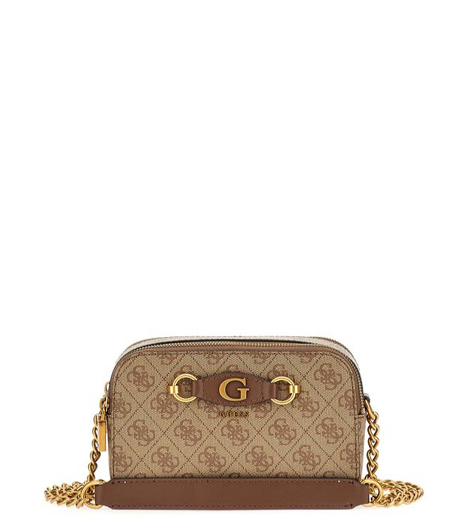 Guess IZZY CROSSBODY ZIP - Handbag - latte/lavendar/beige