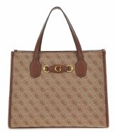 Guess Izzy 2 Compartment Tote Latte Logo/Brown (LGW)