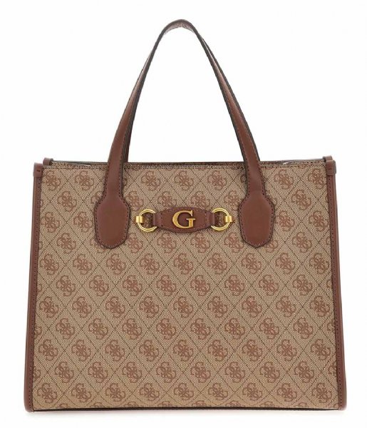 Guess  Izzy 2 Compartment Tote Latte Logo/Brown (LGW)