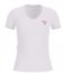 Guess  Short Sleeve V-Neck Mini Triangle Tee Pure White (G011)