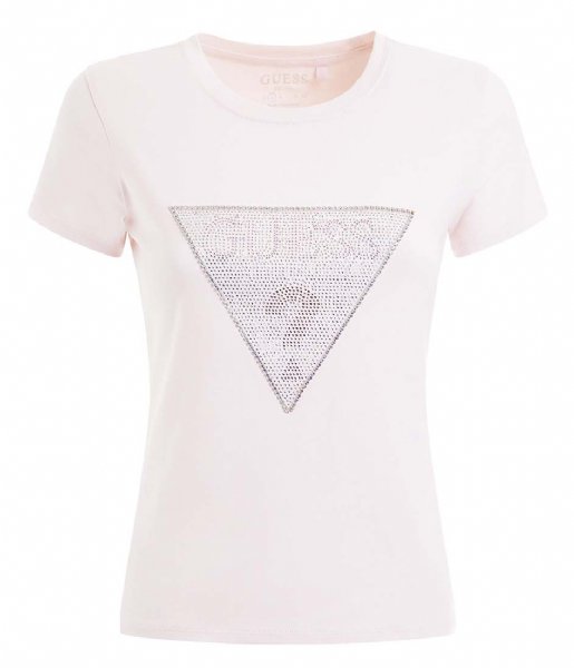 Guess  Short Sleeve Triangle Crystal Logo R4 Low Key Pink (A60W)