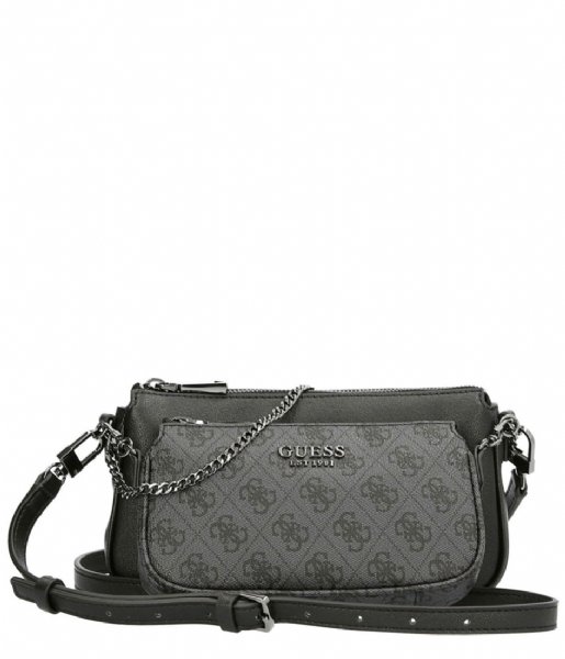 Guess  Mika Double Pouch Crossbody Coal