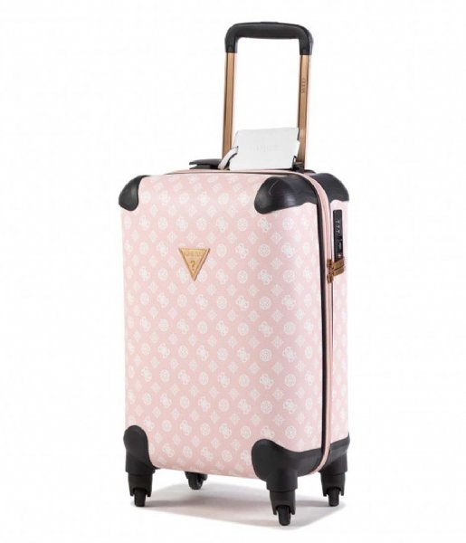 Guess Walizki na bagaż podręczny Wilder 18 Inch 4 Wheeler Pink Logo