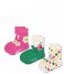 Happy Socks  3-Pack Kids Smiley Daisy Socks Roze (3300)