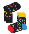 Happy Socks Sokken 2 Pack Kids Cherry Zwart happy socks kopen in de aanbieding
