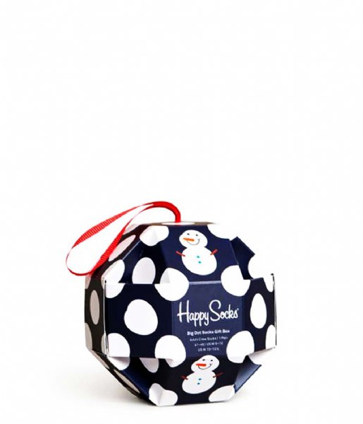 Happy Socks  1-Pack Big Dot Snowman Gift Box Donkerblauw