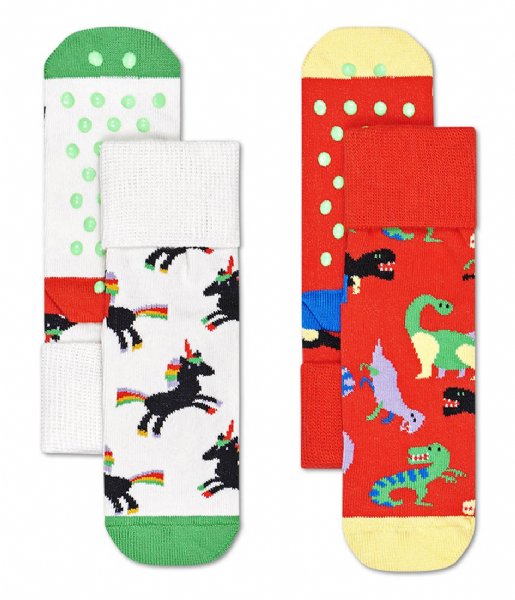 Happy Socks  2-Pack Kids Dinosaur Anti-Slip Socks dinosaur (4000)