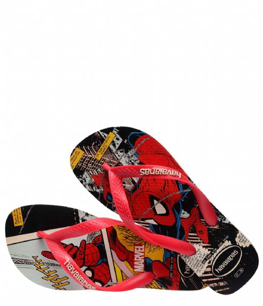Havaianas Slippers Flipflops Top Marvel Classics Beige Straw/Red Ruby (8813)