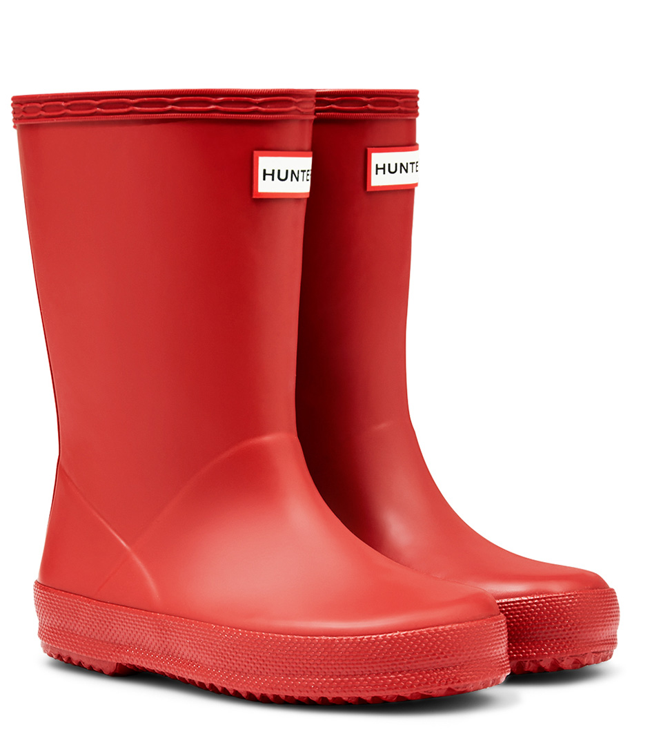 Hunter Kids ‘First Gloss’ Unisex Toddler Military Red Rubber Outdoor Rain Boots NEW In Box Boy 7/Girl 8