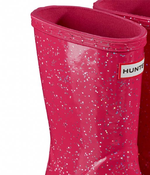Hunter  Original Kids First Classic Giant Glitter Wellington Boots THR pink