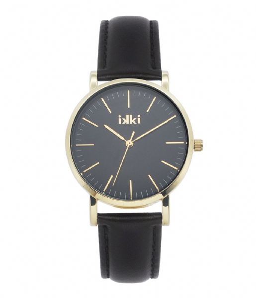 IKKI  Watch Janet Leather black gold (jt22)