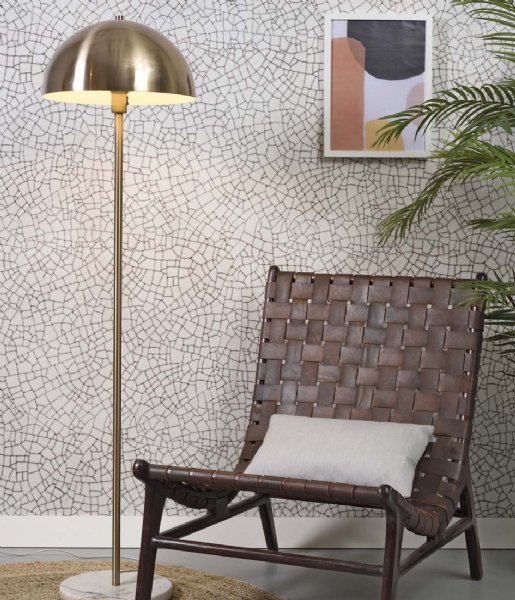 Its about RoMi Lampa stołowa Floor Lamp Iron/Marble Toulouse Round White (TOULOUSE/F/GO)