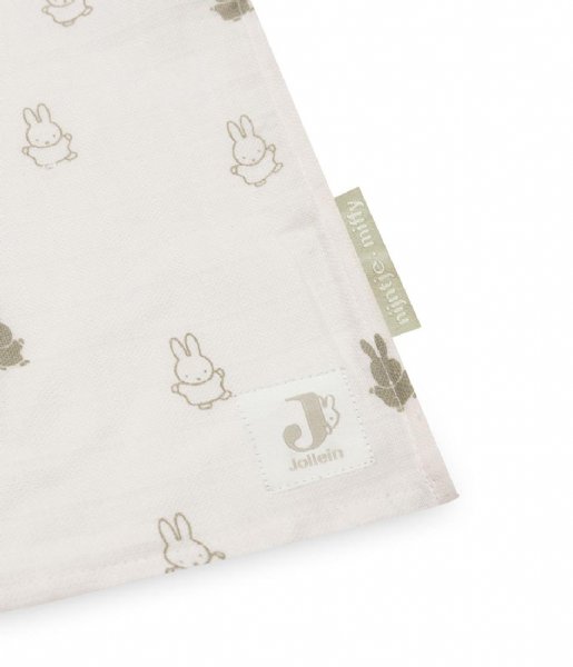 Jollein  Swaddle Muslin 115x115cm Happy Miffy 2-Pack Olive Green
