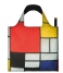 LOQI  Foldable Bag Museum Collection composition with red yellow blue and black
