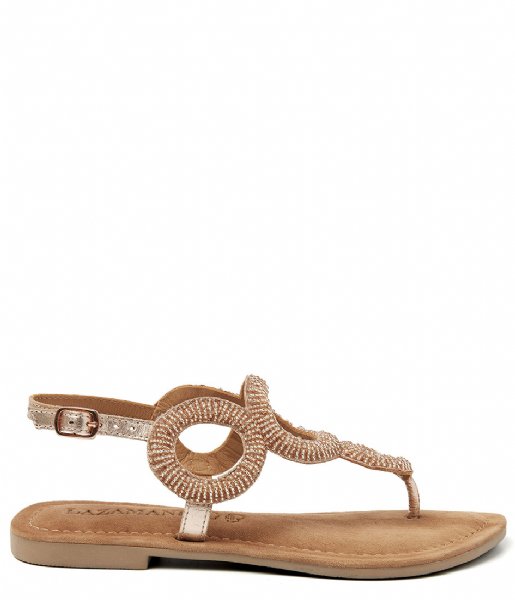Lazamani  Toe Sandals Rounds With Beads Peach