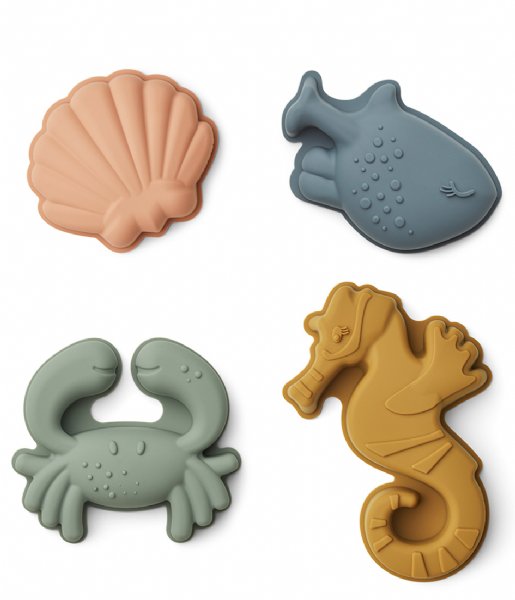 Liewood  Gill Sea Creature Sand Moulds 4-pack Sea creature / Sandy (1032)