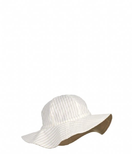 Liewood  Amelia Reversible Seersucker Sun Hat YD Stripes Crisp White Sandy (1474)