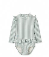 Liewood Sille Baby Seersucker Swimsuit Y/D stripe Sea blue/white (0935)