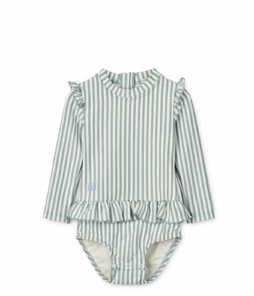 Liewood  Sille Baby Seersucker Swimsuit Y/D stripe Sea blue/white (0935)