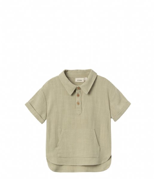 Lil Atelier  Nmmdolie Fin Short Sleeve Loose Shirt Moss Gray (4447932)