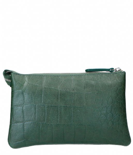 LouLou Essentiels  Pouch Vintage Croco Forrest Green