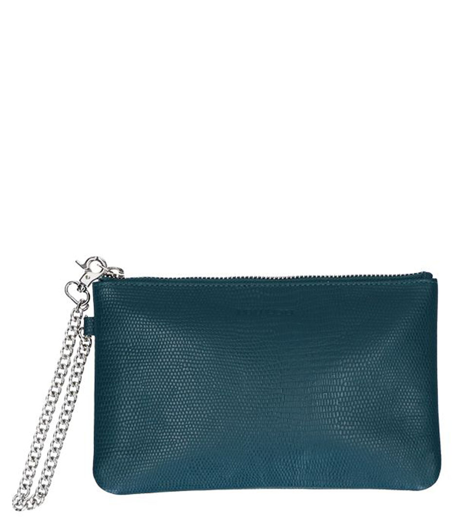 petrol blue clutch bag