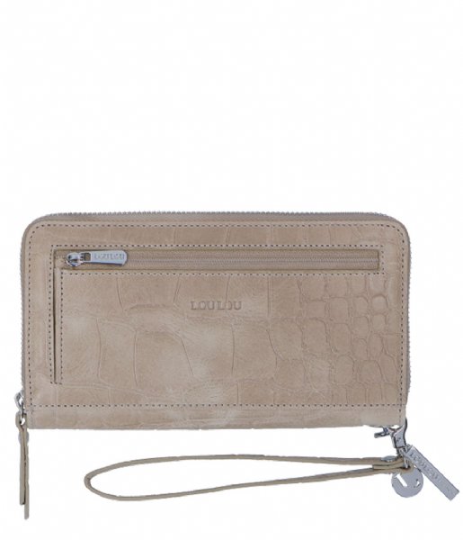 LouLou Essentiels Ritsportemonnee Vintage Croco Taupe (024) LouLou Essentiels Ritsportemonnee Vintage Croco Taupe (024)