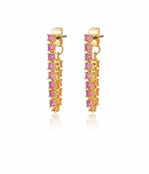 LUV AJ  Ballier Chain Studs Pink Gold Plated